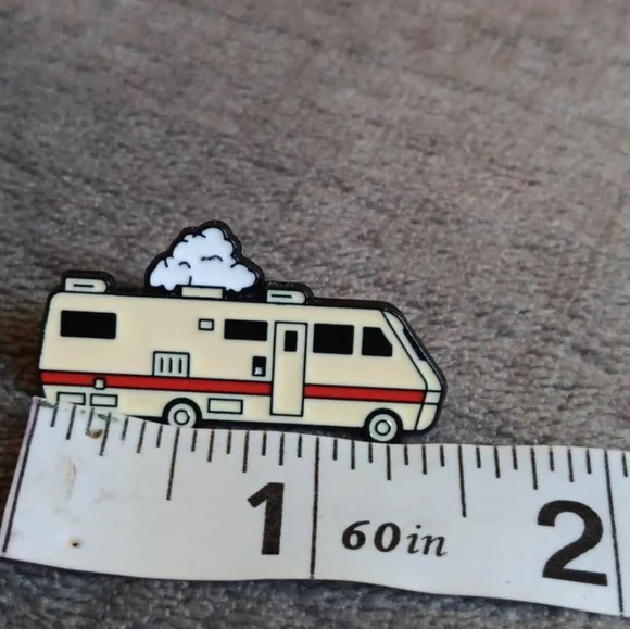 Retro Camper Van Metal Enamel Pin, 70s 80s Adventure Camping Van Life Brooch - Picture 3 of 3